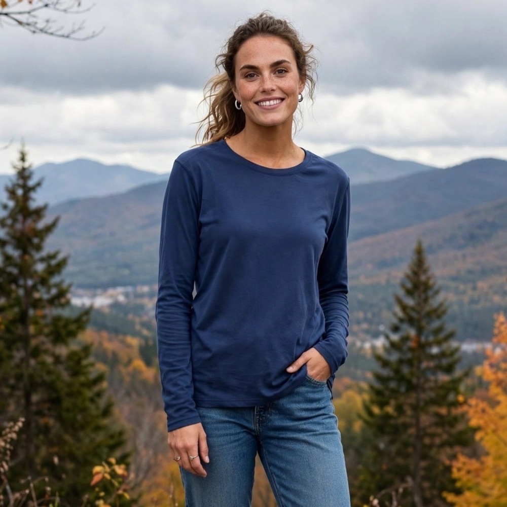 MedCouture Layers‎ Navy Blue Long Sleeve Top Women's Size M